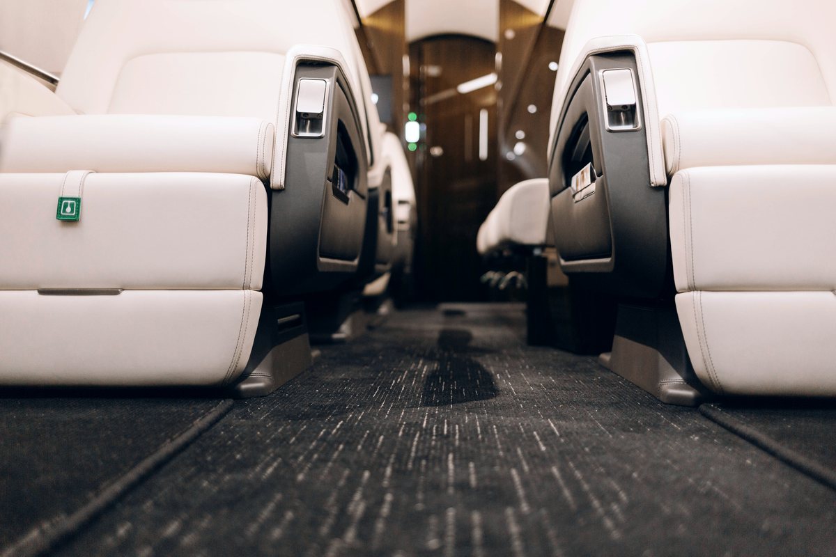 Cabin aisle and carpet detail
